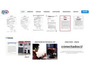 Universidad Científica del Perú's official website homepage screenshot