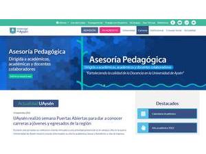 Universidad de Aysén's official website homepage screenshot