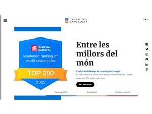 Universidad de Barcelona's official website homepage screenshot