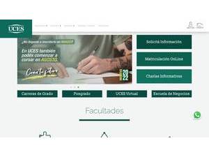 Universidad de Ciencias Empresariales y Sociales's official website homepage screenshot