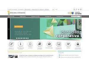 Universidad de Extremadura's official website homepage screenshot