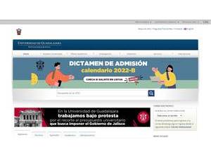 Universidad de Guadalajara's official website homepage screenshot