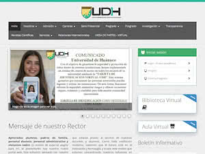 Universidad de Huánuco's official website homepage screenshot