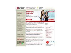 Universidad de La Rioja's official website homepage screenshot