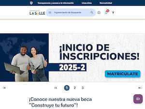 Universidad de La Salle's official website homepage screenshot