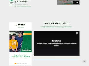 Universidad de la Sierra's official website homepage screenshot