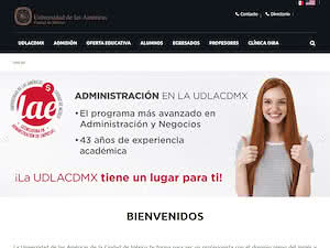 Universidad de las Américas A.C.'s official website homepage screenshot