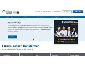 Universidad de Las Palmas de Gran Canaria's official website homepage screenshot