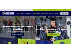 Universidad de los Andes, Bolivia's official website homepage screenshot