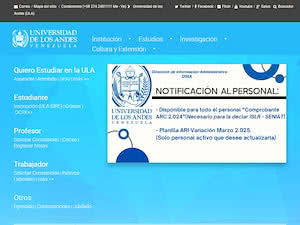 Universidad de Los Andes's official website homepage screenshot