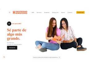 Universidad de Los Hemisferios's official website homepage screenshot