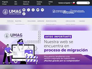 Universidad de Magallanes's official website homepage screenshot