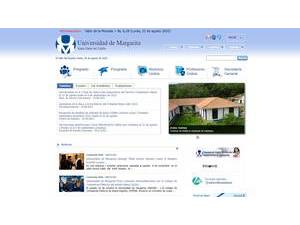 Universidad de Margarita's official website homepage screenshot