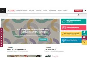 Universidad de Medellín's official website homepage screenshot