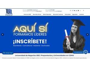 Universidad de Negocios ISEC's official website homepage screenshot