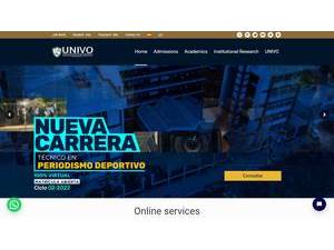 Universidad de Oriente, El Salvador's official website homepage screenshot