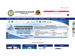 Universidad de Panamá's official website homepage screenshot