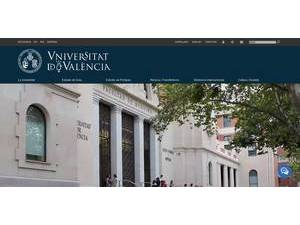 Universidad de Valencia's official website homepage screenshot