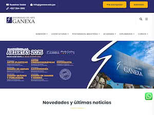 Universidad del Arte Ganexa's official website homepage screenshot