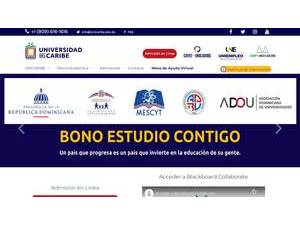 Universidad del Caribe's official website homepage screenshot