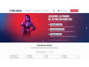 Universidad del Istmo's official website homepage screenshot