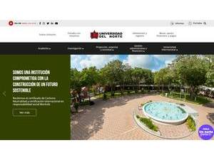 Universidad del Norte's official website homepage screenshot