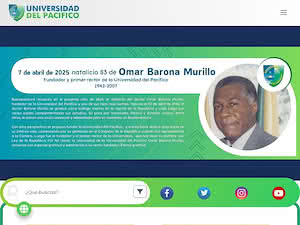 Universidad del Pacifico, Colombia's official website homepage screenshot