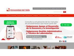 Universidad del Valle's official website homepage screenshot