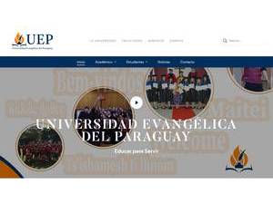 Universidad Evangélica del Paraguay's official website homepage screenshot