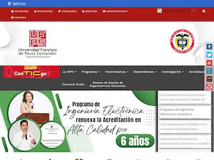 Universidad Francisco de Paula Santander's official website homepage screenshot