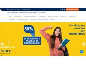 Universidad Iberoamericana del Ecuador's official website homepage screenshot
