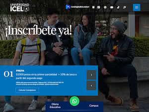 Universidad ICEL's official website homepage screenshot