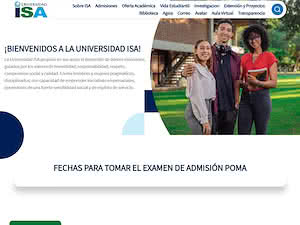 Universidad ISA's official website homepage screenshot