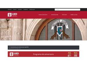 Universidad Juárez del Estado de Durango's official website homepage screenshot