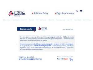 Universidad La Salle Pachuca A.C.'s official website homepage screenshot