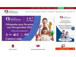Universidad Manuela Beltrán's official website homepage screenshot