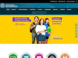Universidad Mesoamericana's official website homepage screenshot