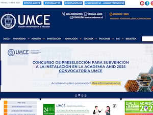 Universidad Metropolitana de Ciencias de la Educación's official website homepage screenshot