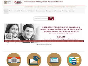 Universidad Mexiquense del Bicentenario's official website homepage screenshot
