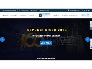 Universidad Nacional de Cajamarca's official website homepage screenshot