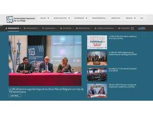 Universidad Nacional de La Rioja's official website homepage screenshot