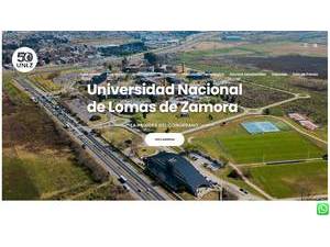 Universidad Nacional de Lomas de Zamora's official website homepage screenshot