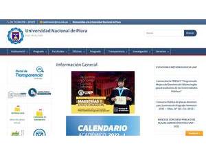 Universidad Nacional de Piura's official website homepage screenshot