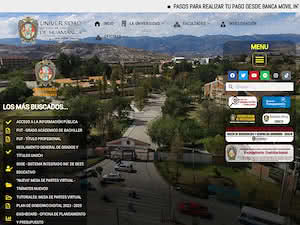Universidad Nacional de San Cristóbal de Huamanga's official website homepage screenshot