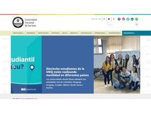 Universidad Nacional de San Juan's official website homepage screenshot