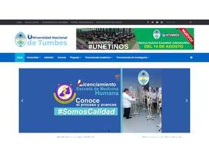 Universidad Nacional de Tumbes's official website homepage screenshot