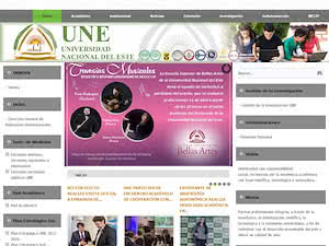 Universidad Nacional del Este's official website homepage screenshot