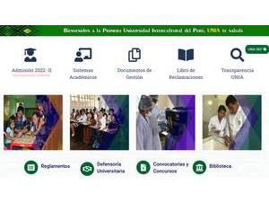 Universidad Nacional Intercultural de la Amazonía's official website homepage screenshot