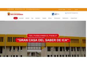 Universidad Nacional San Luis Gonzaga's official website homepage screenshot
