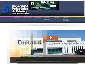 Universidad Pedagógica de Durango's official website homepage screenshot